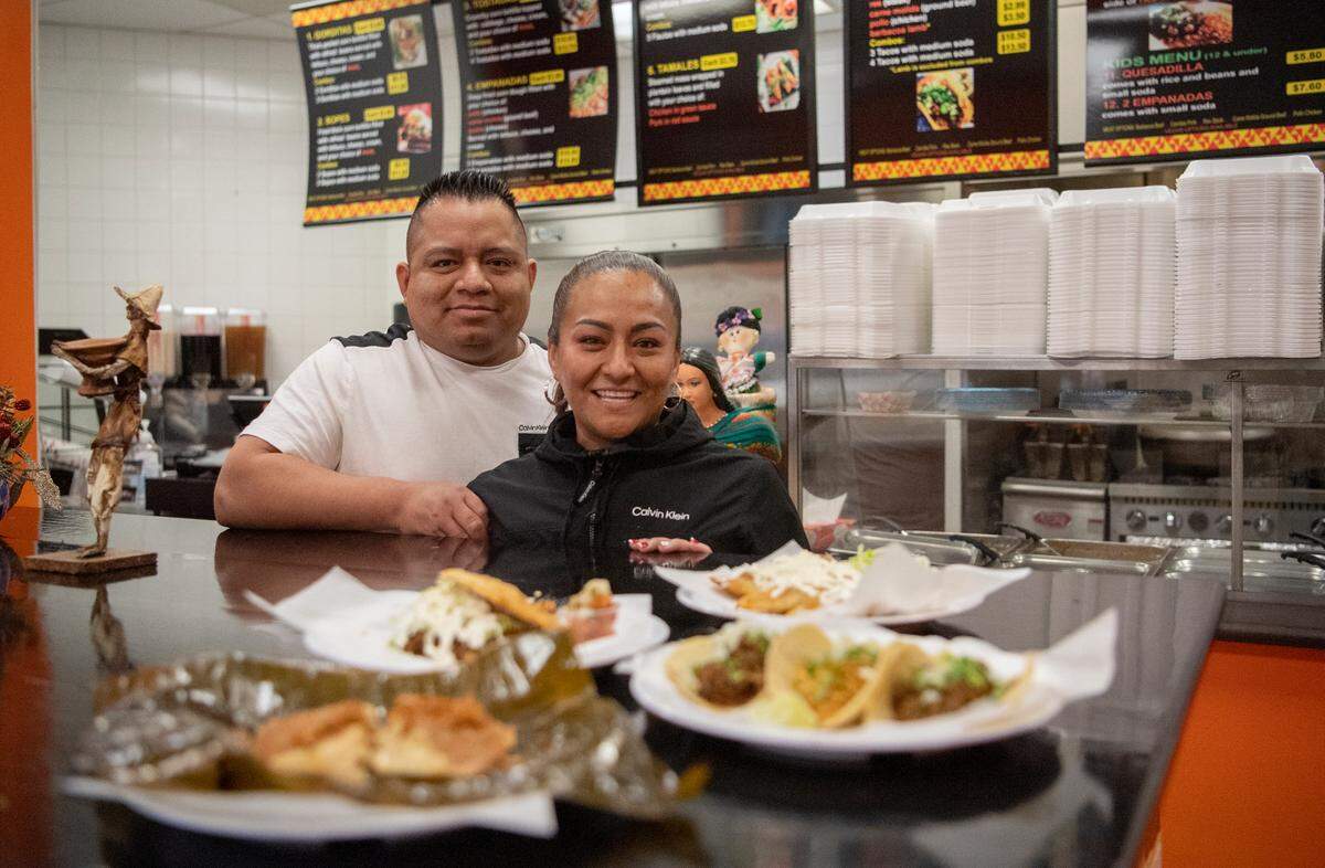 Emilio Lopez Ramirez and Maria Guadalupe Rojas Orozco of Lupita’s Authentic Mexican Food on Tuesday, March 15, 2022.