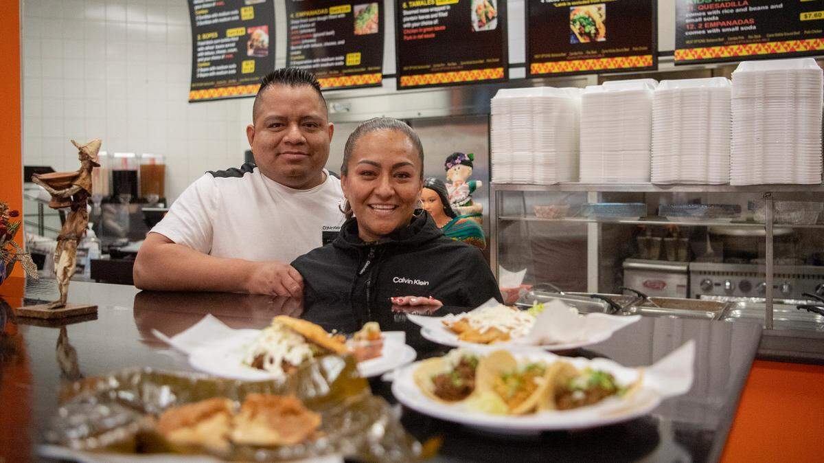 Emilio Lopez Ramirez and Maria Guadalupe Rojas Orozco of Lupita’s Authentic Mexican Food on Tuesday, March 15, 2022.