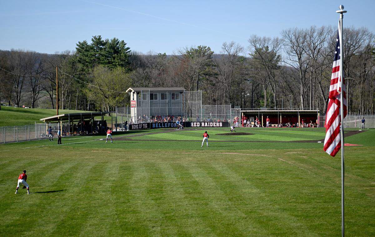 Philipsburg-Osceola baseball faces Bellefonte on their new field at Governor’s Park on Thursday, April 13, 2023.