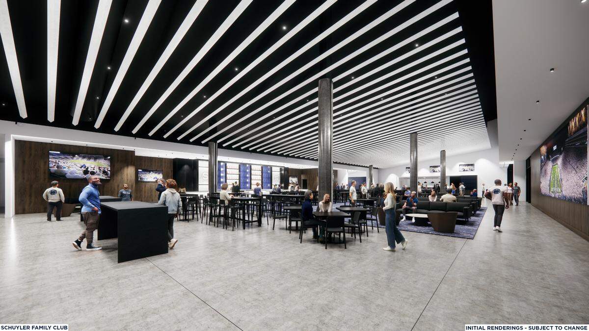 A rendering of the Schuyler Family Club as part of Beaver Stadium’s nearly $700 million renovation.