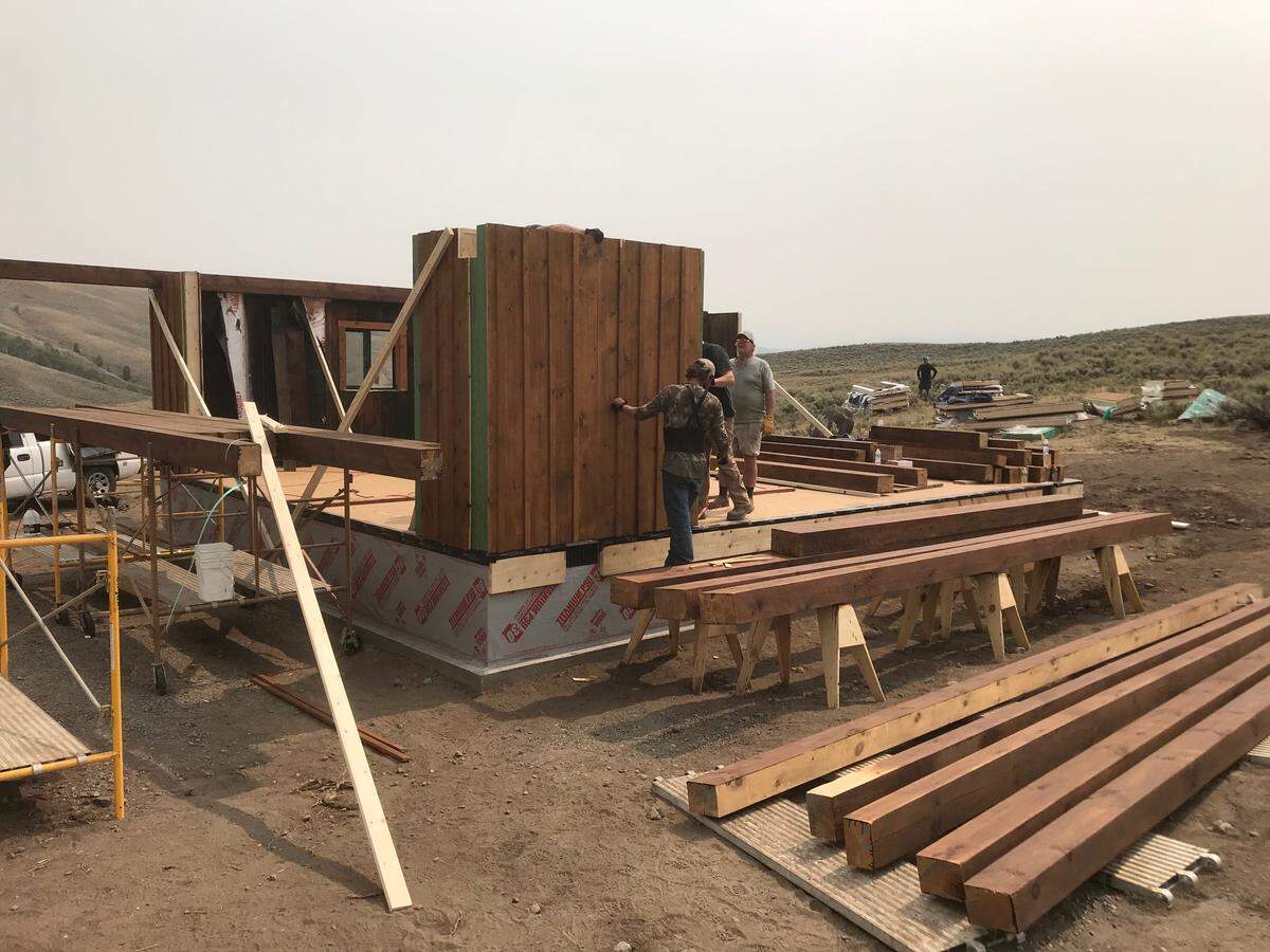 State College resident Brent Pasquinelli fulfilled a longtime dream this year of building his own cabin in Wyoming. The barn was constructed in sections in his Shingletown Road barn.