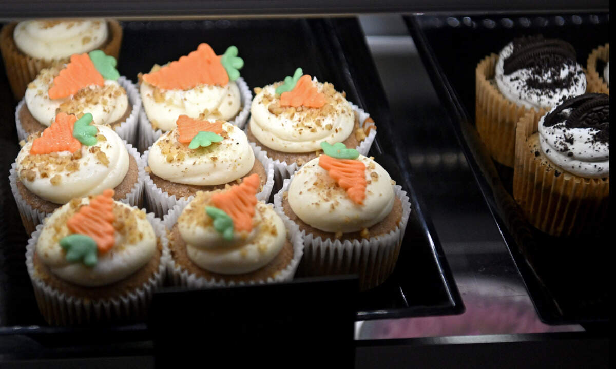 Carrot cupcakes are available at the newly opened Sweet Suite at 119 N. Front St. in Philipsburg on Wednesday, March 27, 2024.