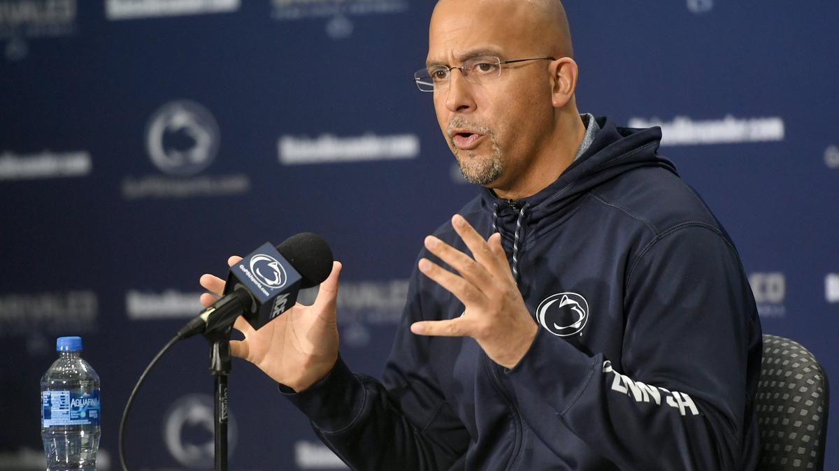 Penn State football coach James Franklin, seen here last week, made an appearance Sunday at the National Football Foundation’s Central Pennsylvania Chapter banquet at the Penn Stater Hotel & Conference Center.