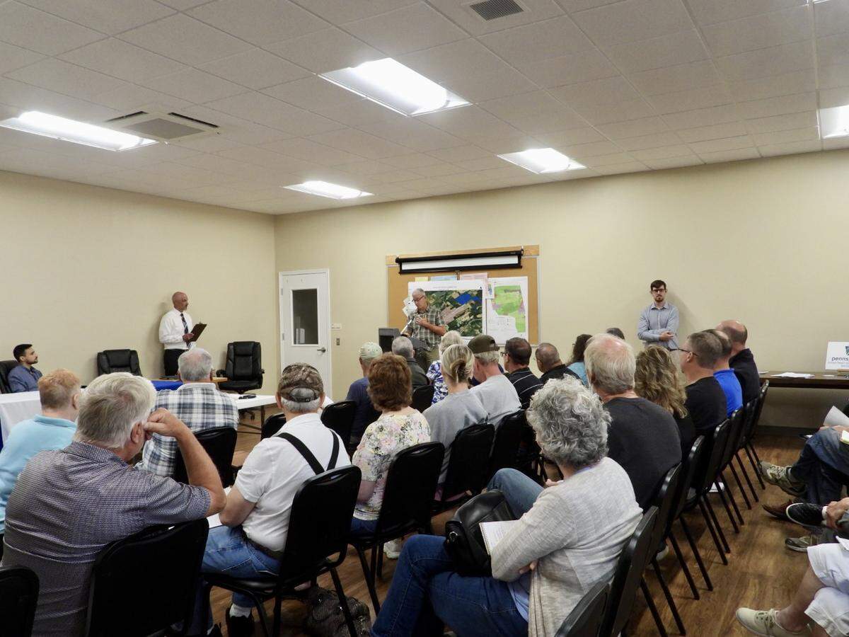 The Pennsylvania Department of Environmental Protection’s public hearing was packed with people waiting to listen to and speak about the DEP’s response to water contamination in Benner Township Tuesday.