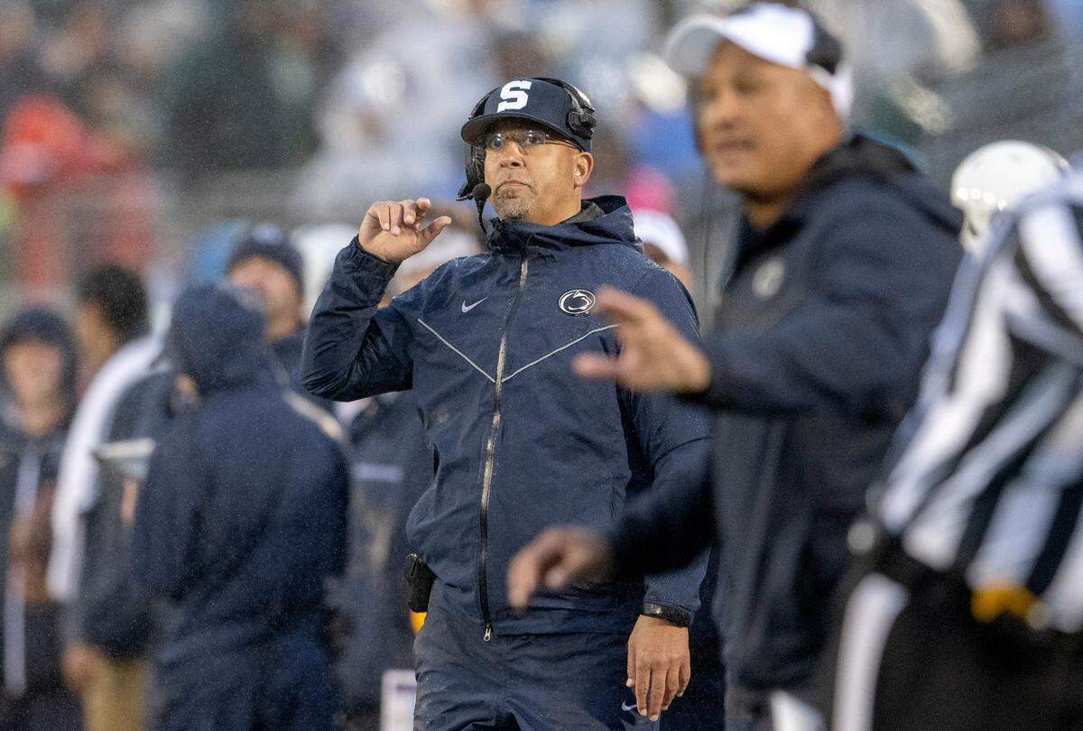 Penn State football coach James Franklin during the game against Northwestern on Saturday, Oct. 1, 2022.