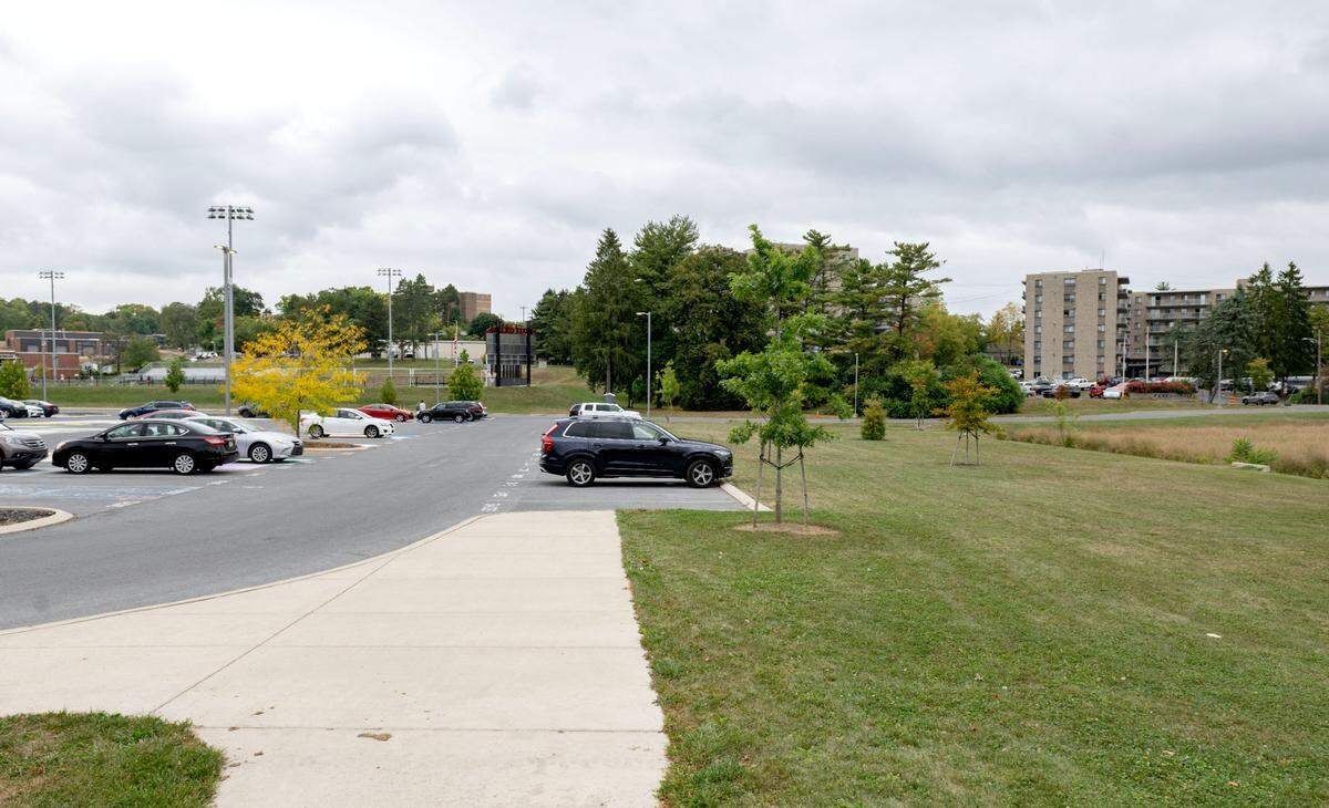 The State College Area high school student parking lot on Wednesday, Sept. 18, 2024.