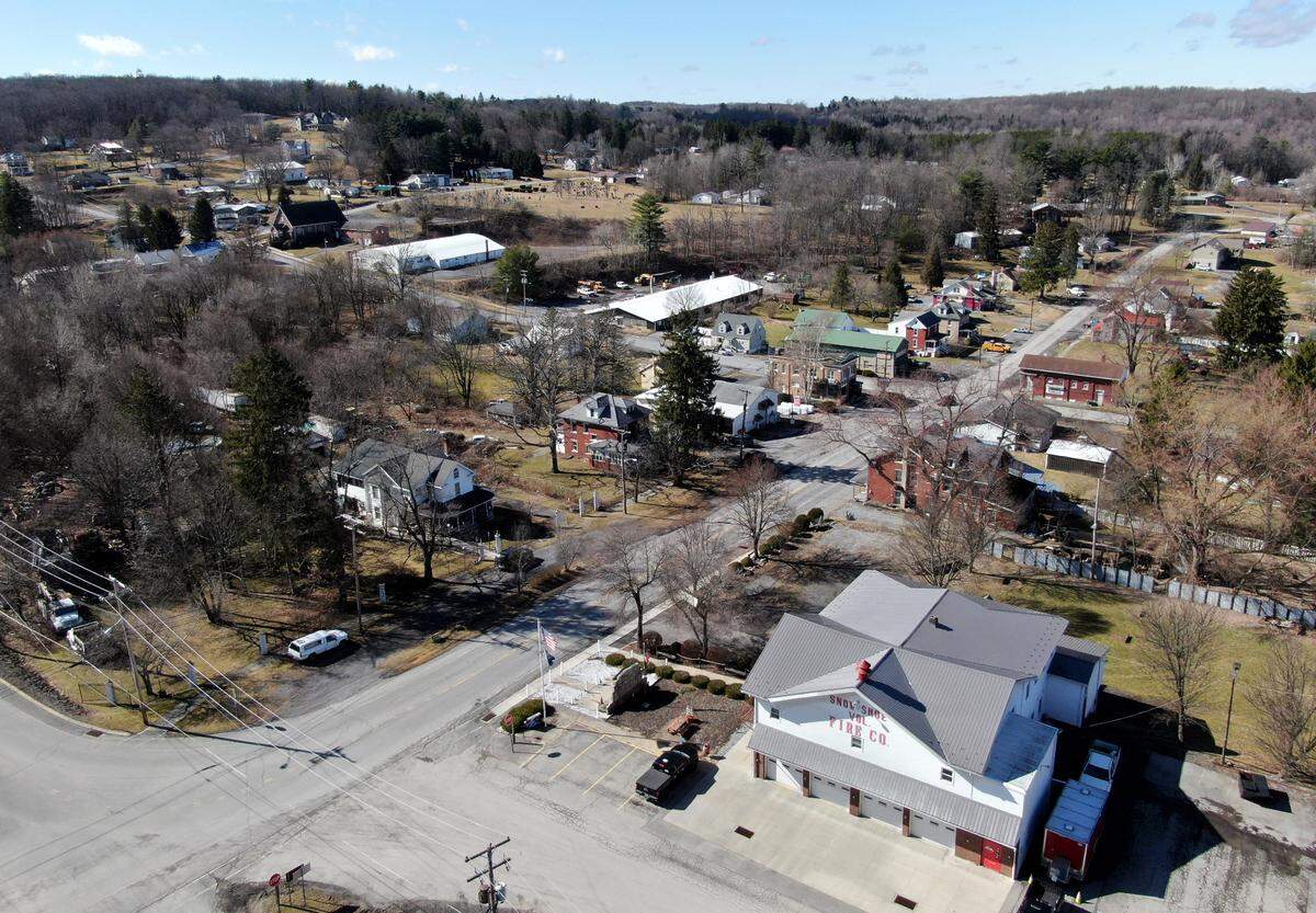 A look down East Olive Street in Snow Shoe Borough on Thursday, Feb. 23, 2023.