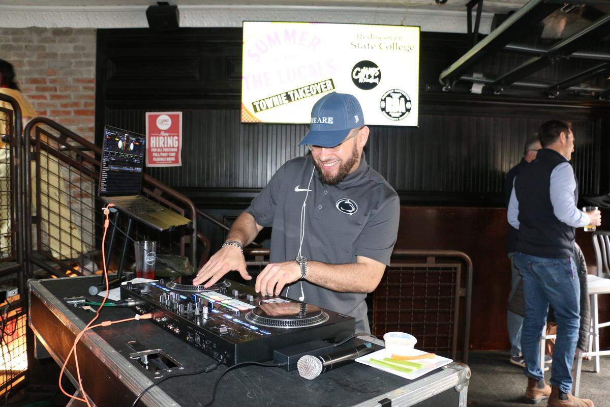 Victor Sanchez deejays at the Townie Takeover in State College on May 15, 2026.