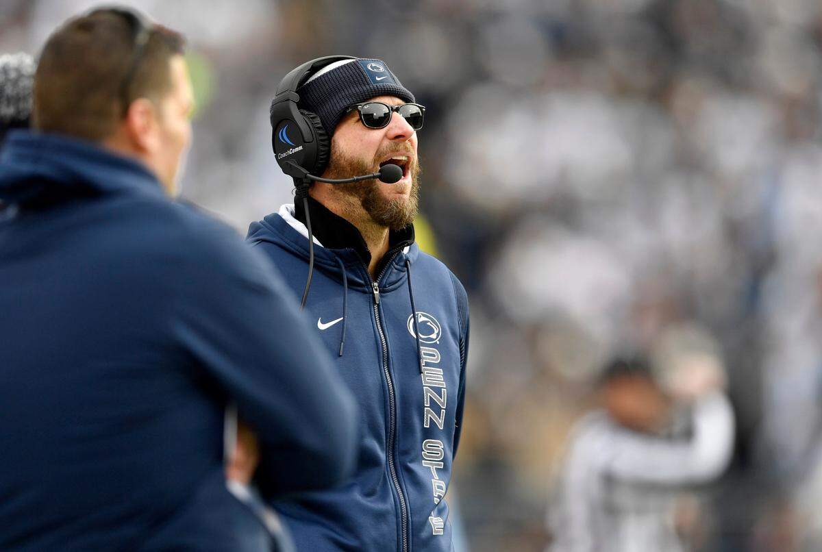 Penn State offensive coordinator Mike Yurcich during the game against Rutgers on Saturday, Nov. 20, 2021.