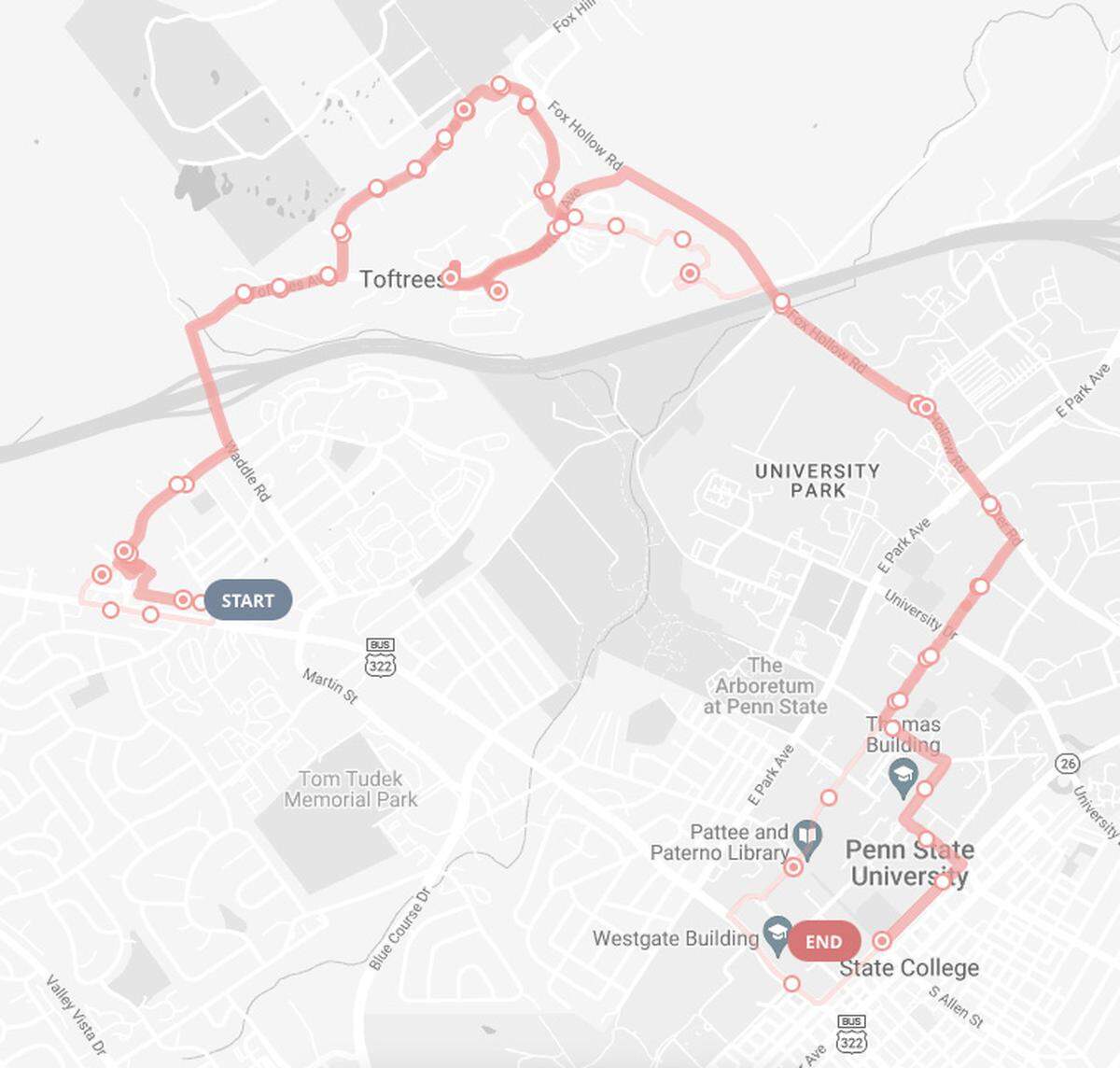 The H (Toftrees) portion of CATA’s previous HM route will become a standalone route this fall.