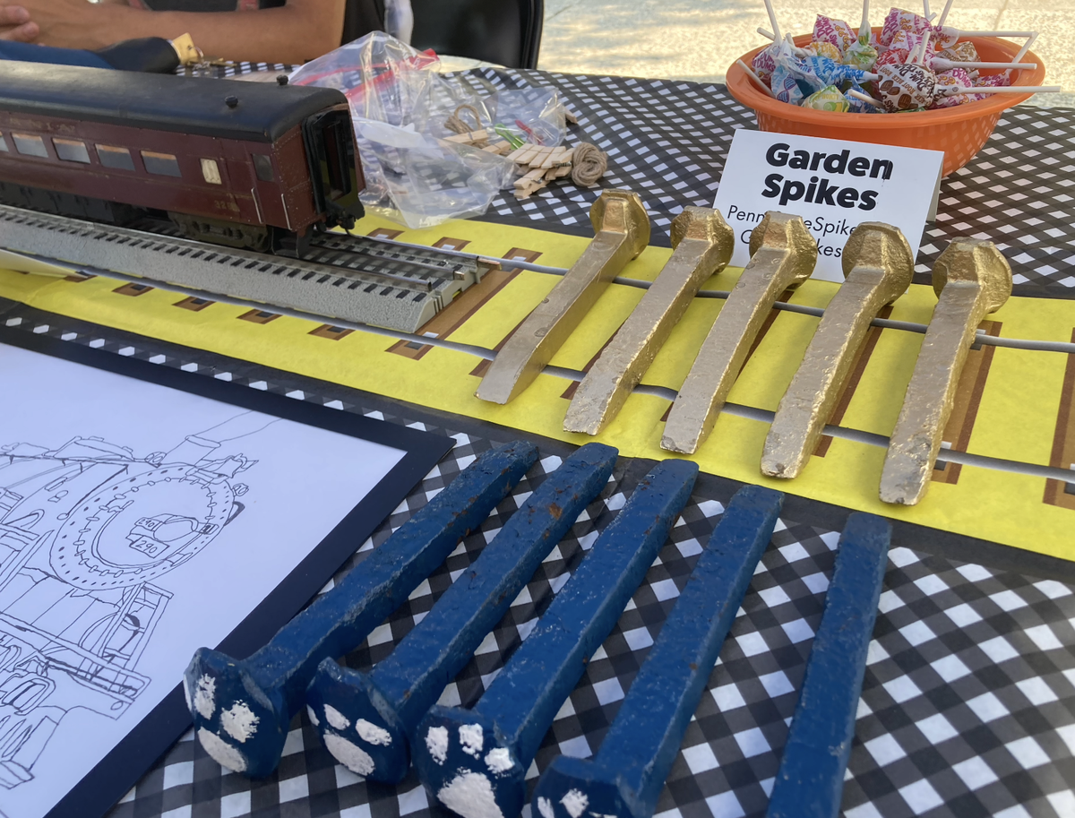 Benny Housley’s reclaimed and repurposed railroad spikes.