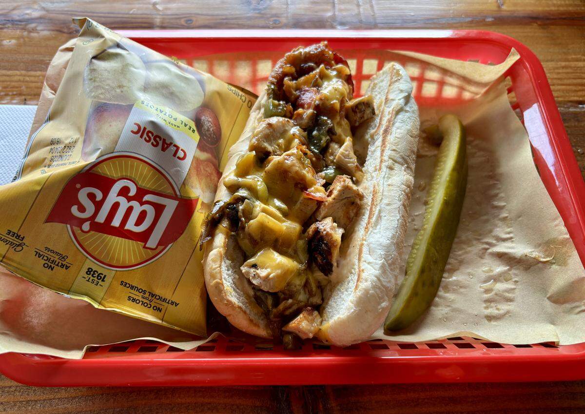 Warren’s Kitchen offers a wide range of breakfast and lunch dishes, including this chicken bacon ranch cheesesteak.