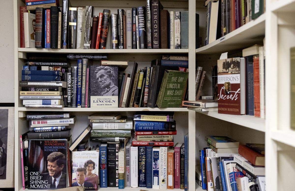 Shelves of books about U.S. presidents are pictured at Forefathers Book Shop on Thursday Sept. 4, 2025.  