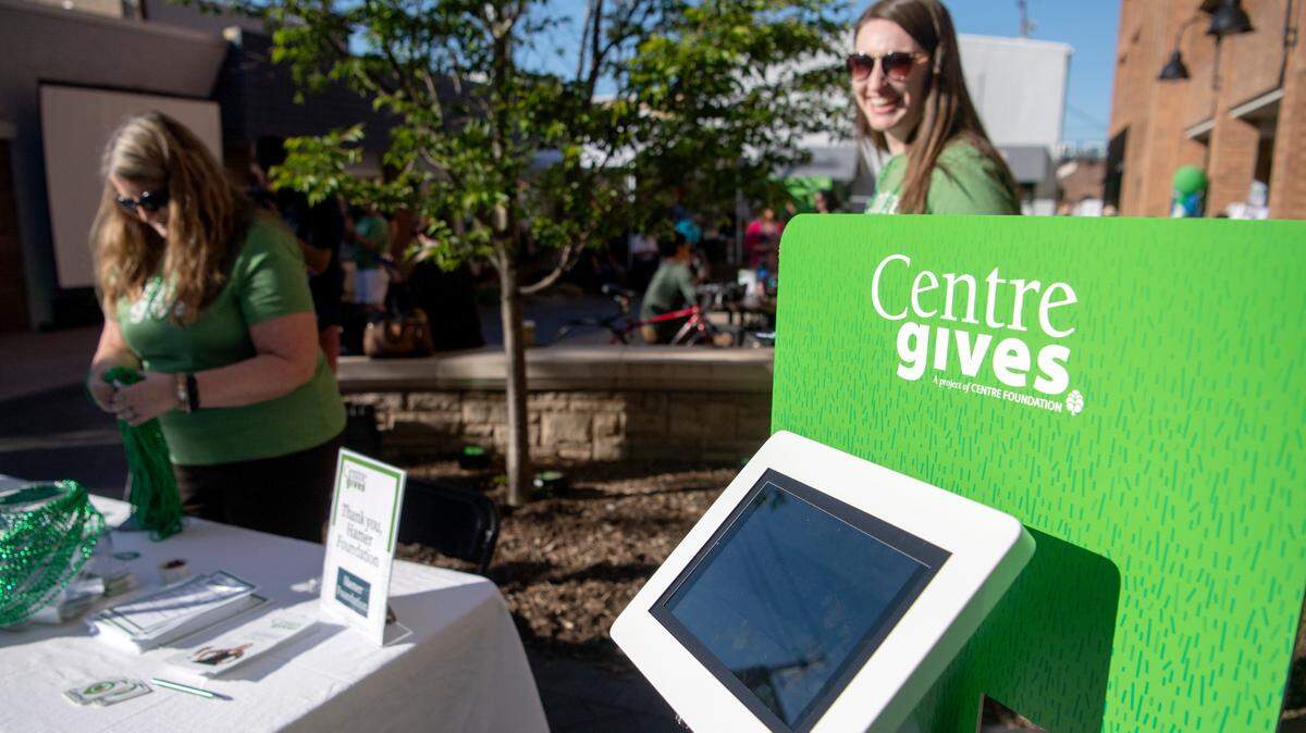 A giving station at Centre Gives Fest on Wednesday, May 11, 2022 at the MLK Plaza. This year’s Centre Gives Fest will be held Thursday at Talleyrand Park.