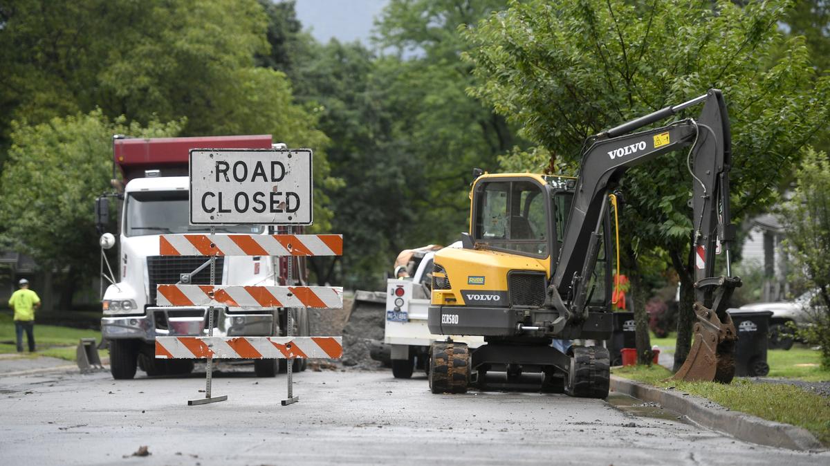 Roadwork continues on South Pugh Street in State College on Monday, July 23, 2018.