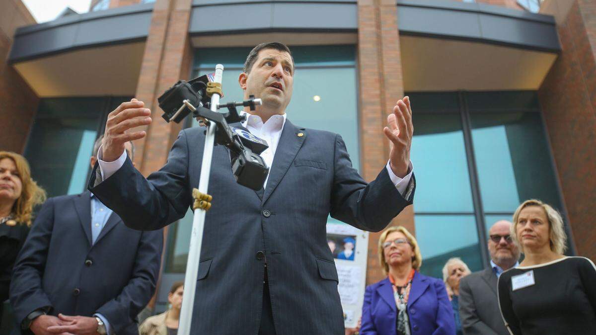 Mark Rozzi spoke in 2018 about the legislative fight over letting clergy abuse victims sue the Catholic church.