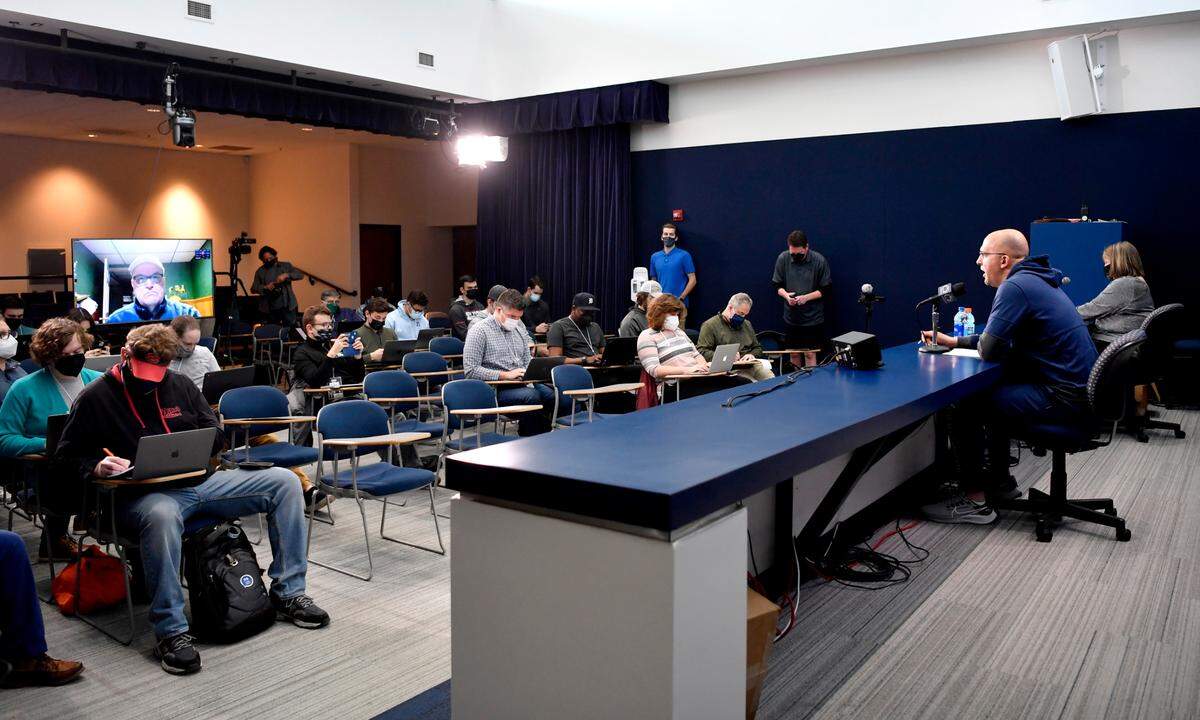 Penn State football coach James Franklin talks about the start of spring practice on Monday, March 21, 2022.