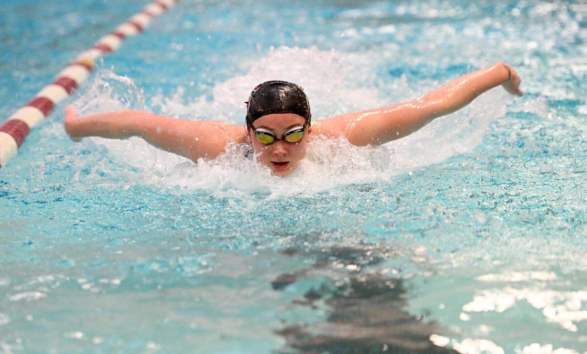 Jade Castro during State College swim team practice on Tuesday, Feb. 28, 2023.