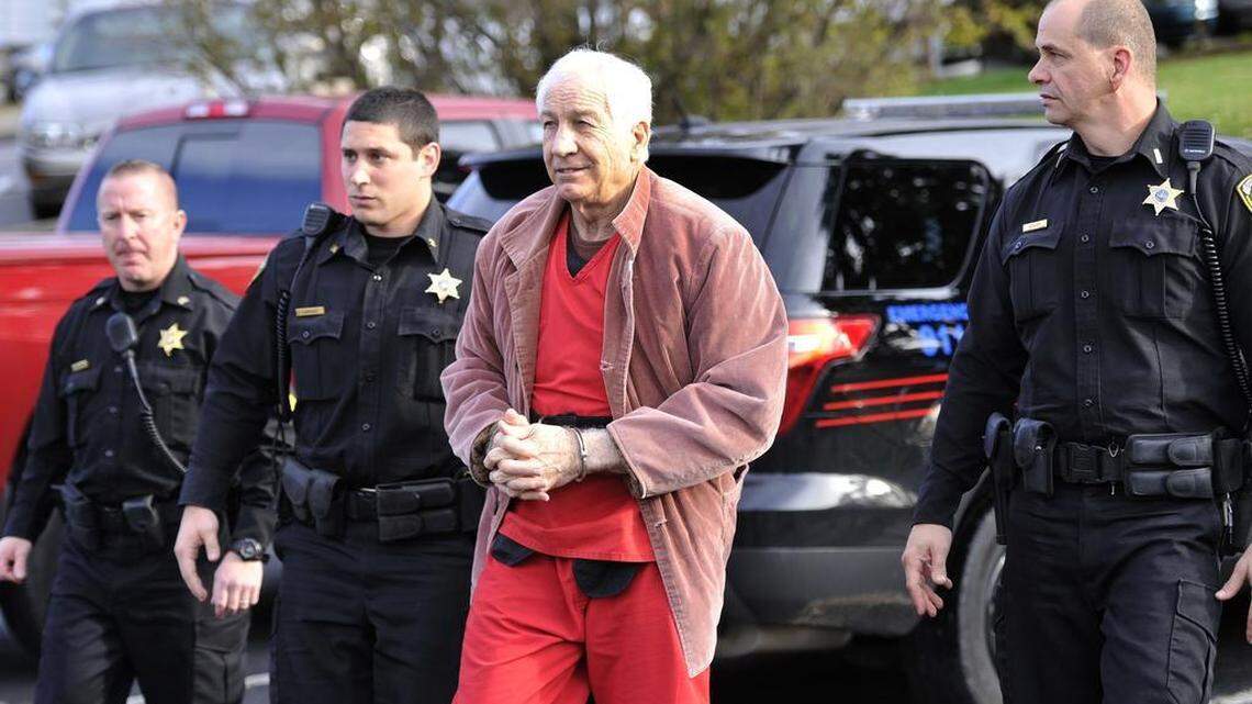 Jerry Sandusky arrives at the Centre County Courthouse for a hearing in Bellefonte on Oct. 29. 
