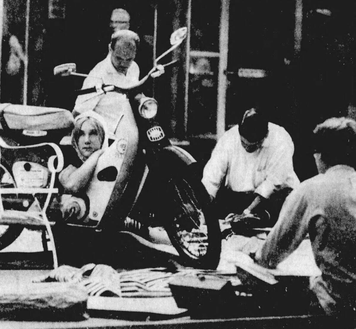 An artist’s model poses for painters on South Allen Street during the first-ever Central Pennsylvania Festival of the Arts in July 1967.