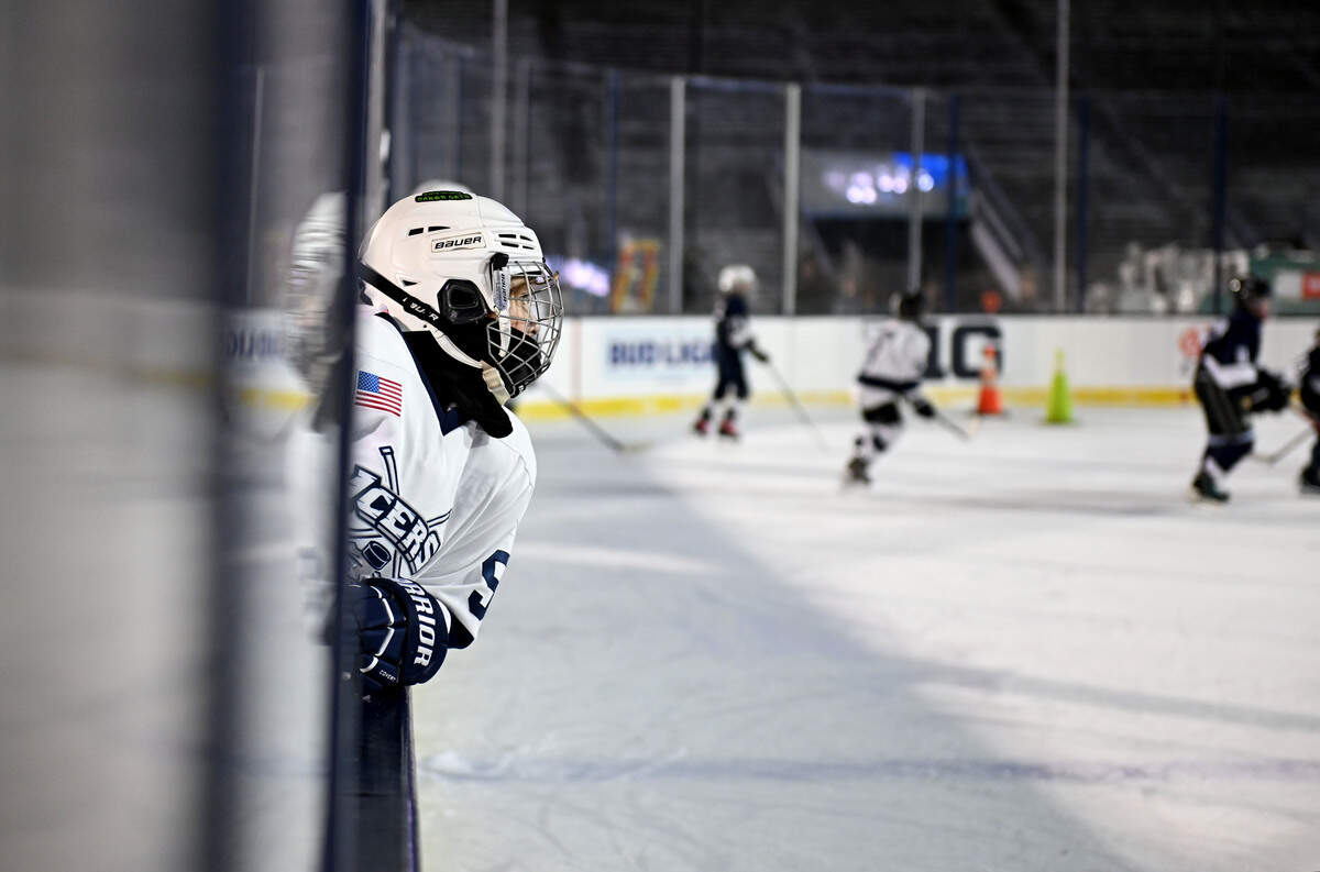 An Icers 10U player watches his teammates as they play at Beaver Stadium on Wednesday, Jan. 28, 2026.