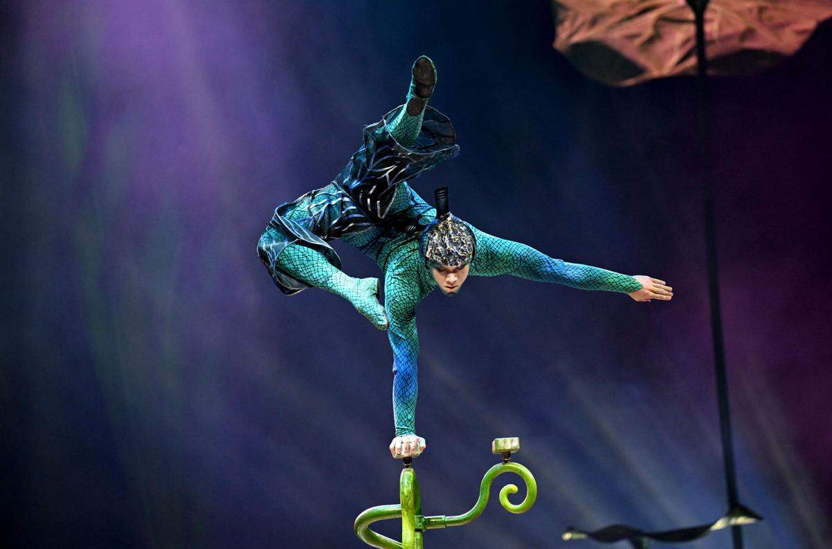 A performance in the first act of the Cirque du Soleil show "Ovo" at the Bryce Jordan Center on Thursday, March 27, 2025.