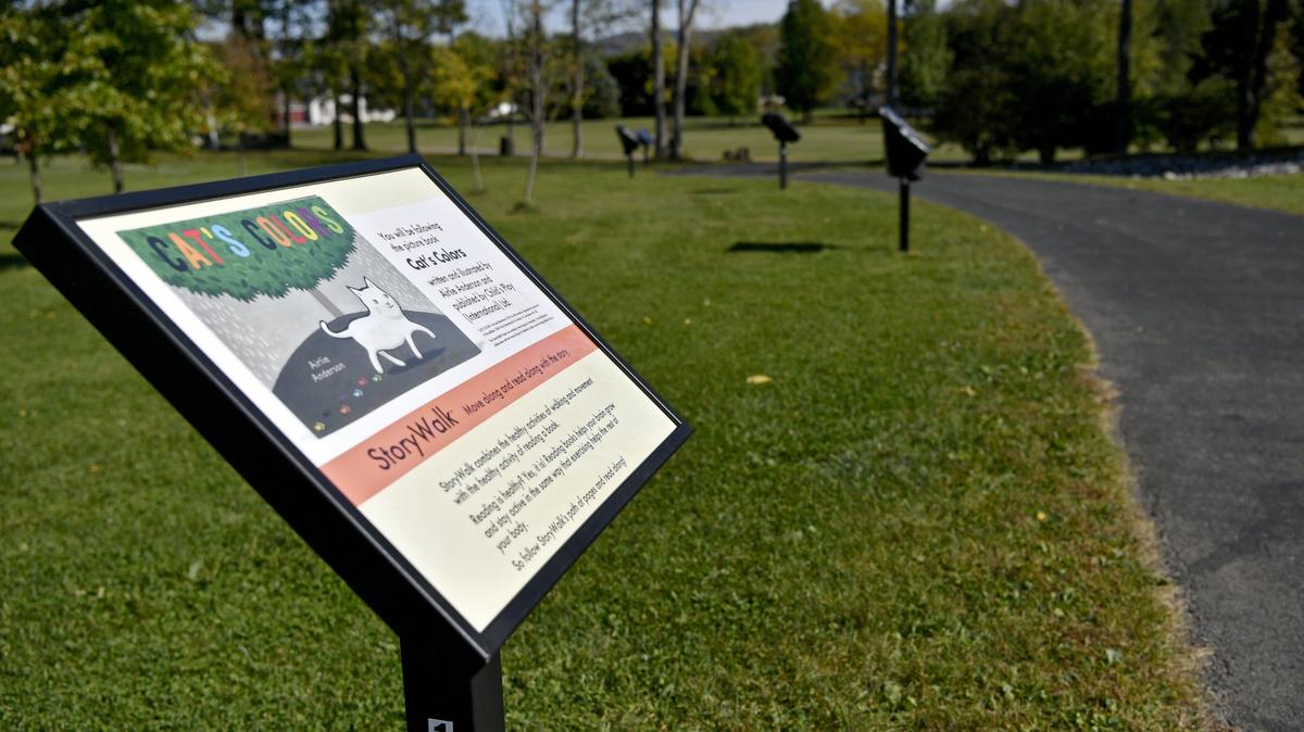 “Cat’s Colors” is the featured book of the new StoryWalk at Autmnwood Park. There will be an opening ceremony for the new park feature on Saturday.