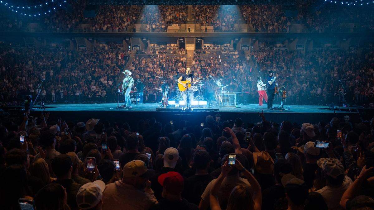 Zach Bryan performs at the Bryce Jordan Center on March 12. The show broke the venue’s attendance record with 15,950 people.