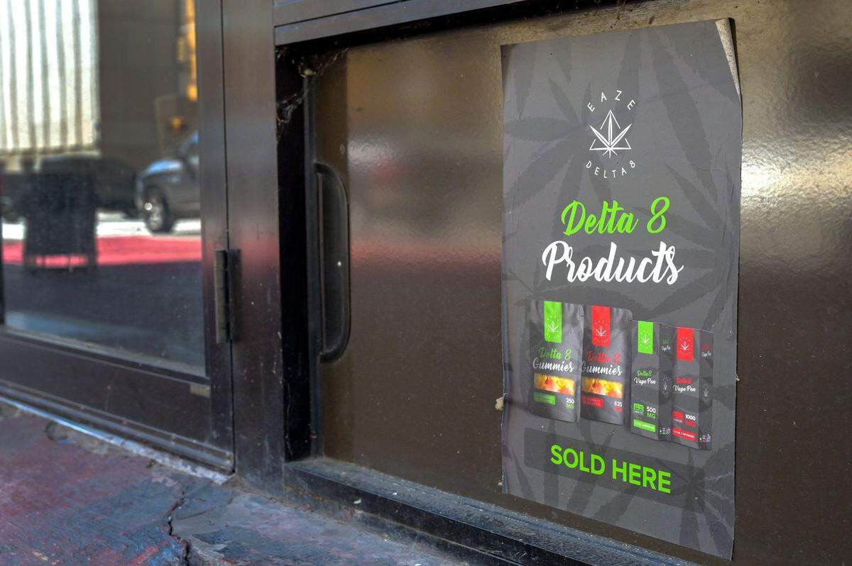 Delta-8 is being marketed in the mid-Atlantic area, including in stores like this one in downtown Baltimore on May 12, 2022.