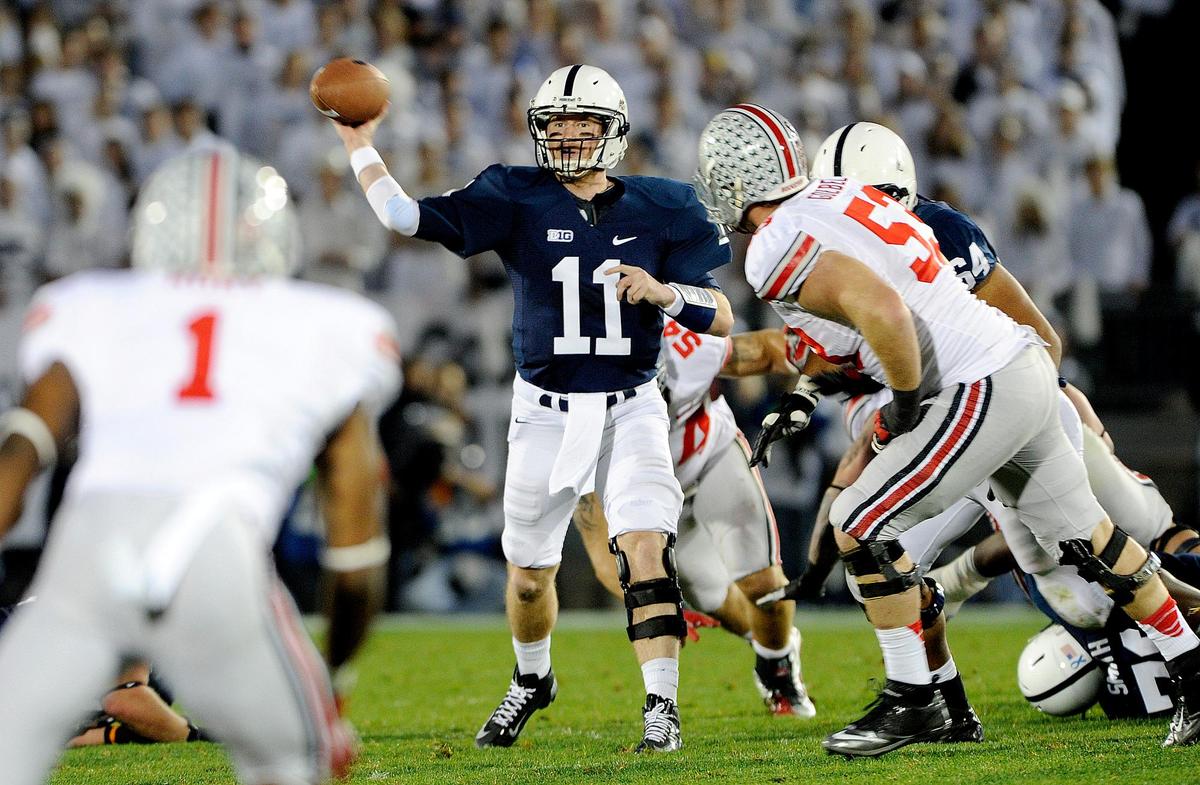 Penn State's Matt McGloin, passing against Ohio State, was the first walk-on to start at Penn State since 1949.