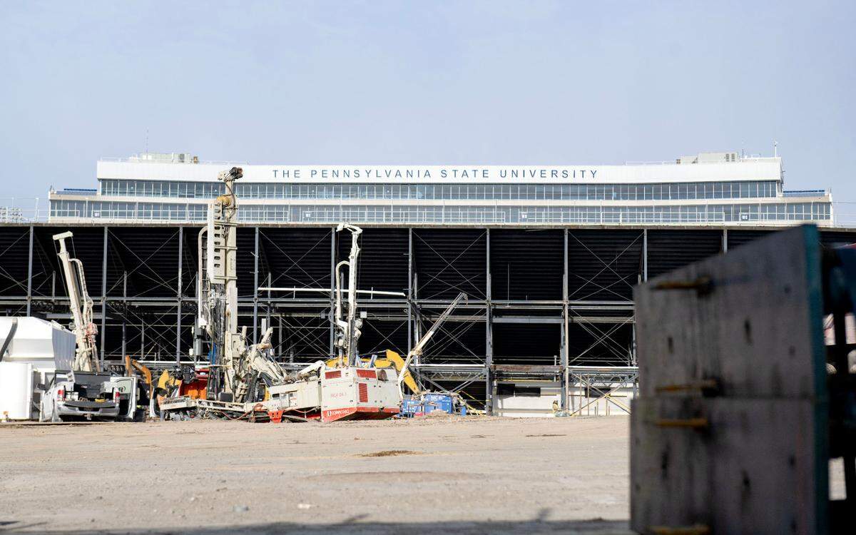 Construction on the west side of Beaver Stadium on Wednesday, February. 19, 2025.