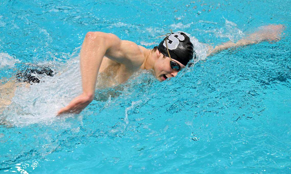 State College’s Leo Garlicki during swim team practice on Thursday, March 5, 2026.  
