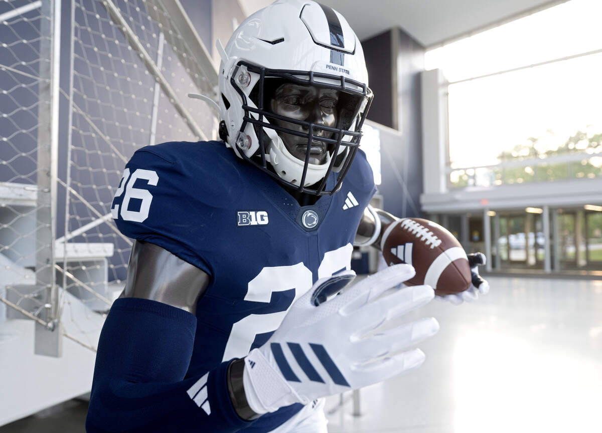 A mannequin featuring the new Penn State adidas uniforms is pictured at Pegula Ice Arena, where pop-up shops will be held.