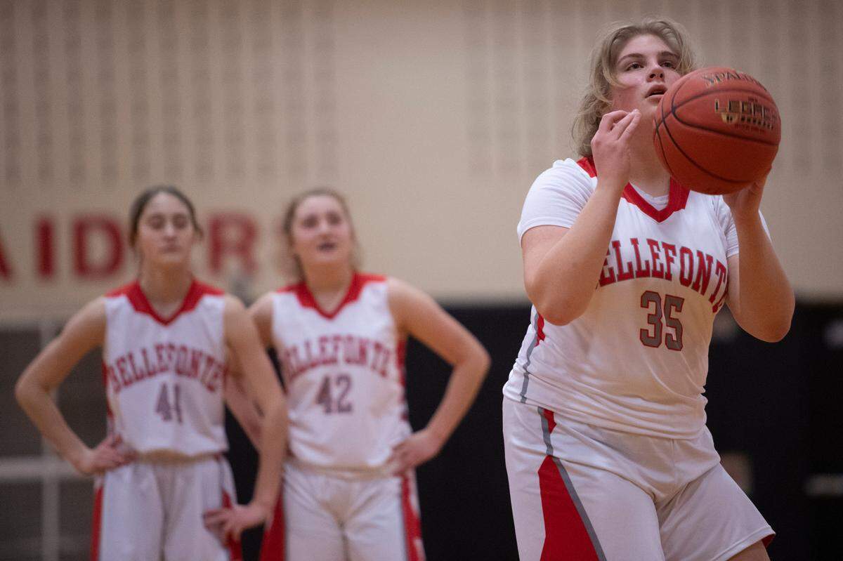 Bellefonte’s Hana Rados shoots a free throw during a girls basketball game where Bellefonte Area High School faced Hollidaysburg high school on Friday, Jan. 28, 2022 in Bellefonte.