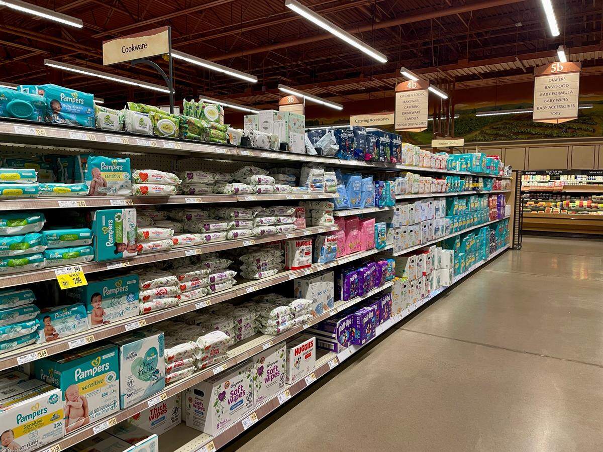 The State College Wegmans’ baby product aisle is shown in this file photo.