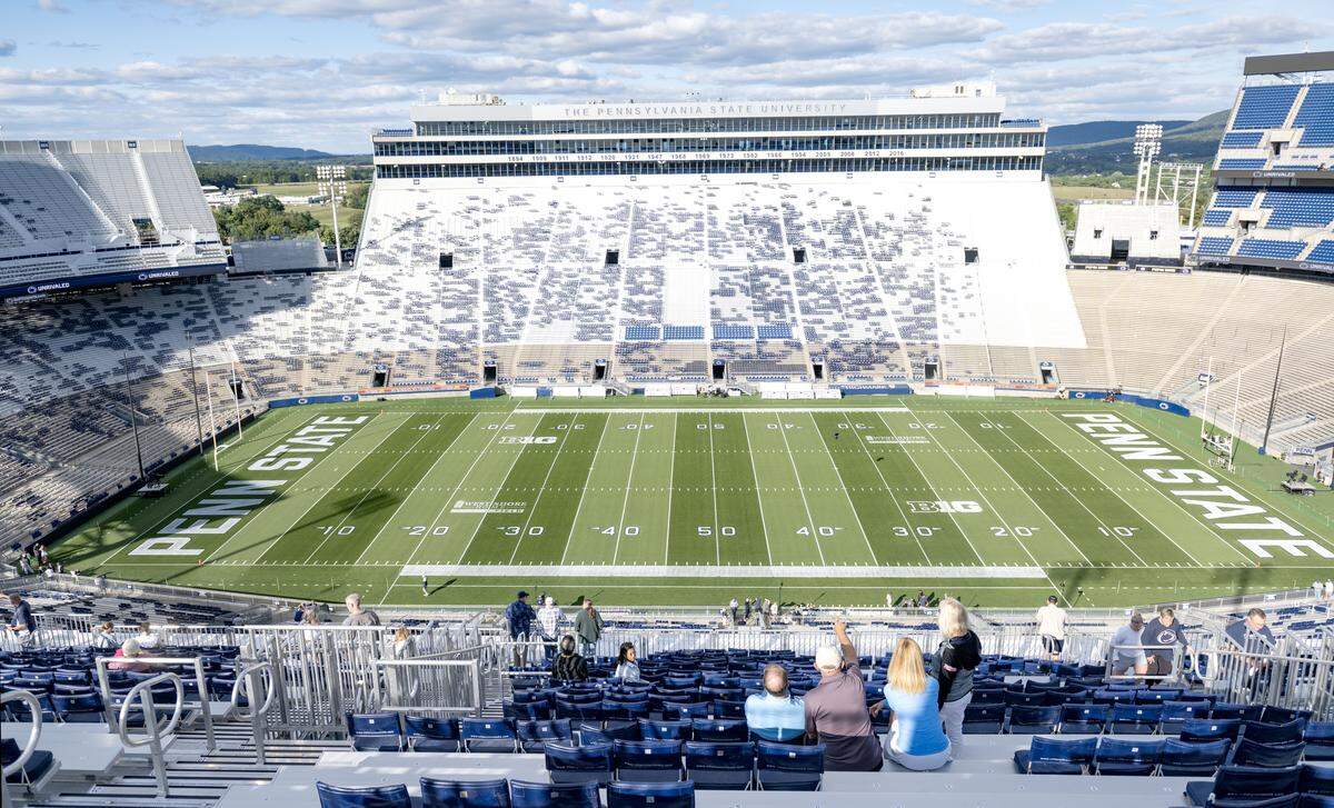 The view from the temporary stands on the west side of Beaver Stadium on Friday, Aug. 29, 2025.  