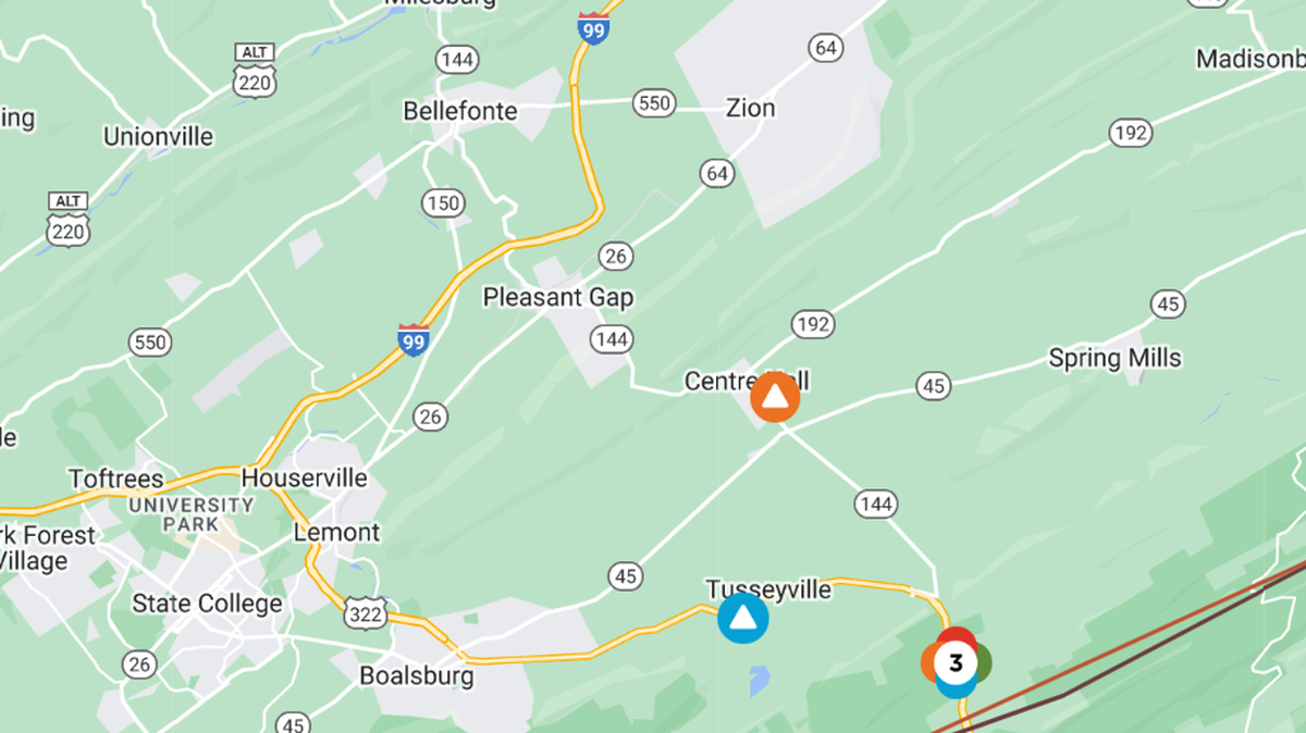 More than 500 people in Potter Township lost power Friday evening after a crash on state Route 45.