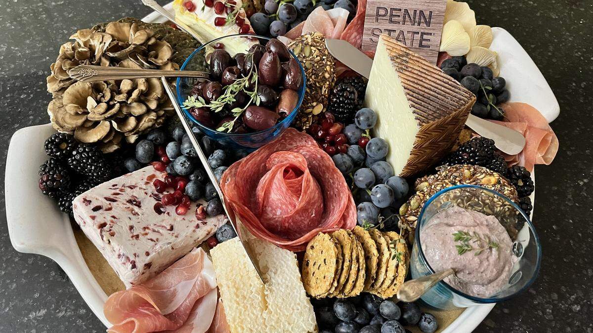 A charcuterie board from Grazing Happy valley.  