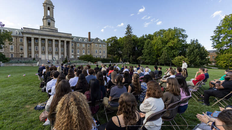 Penn State honors 9/11 victims with ceremony, flag display on Old Main lawn