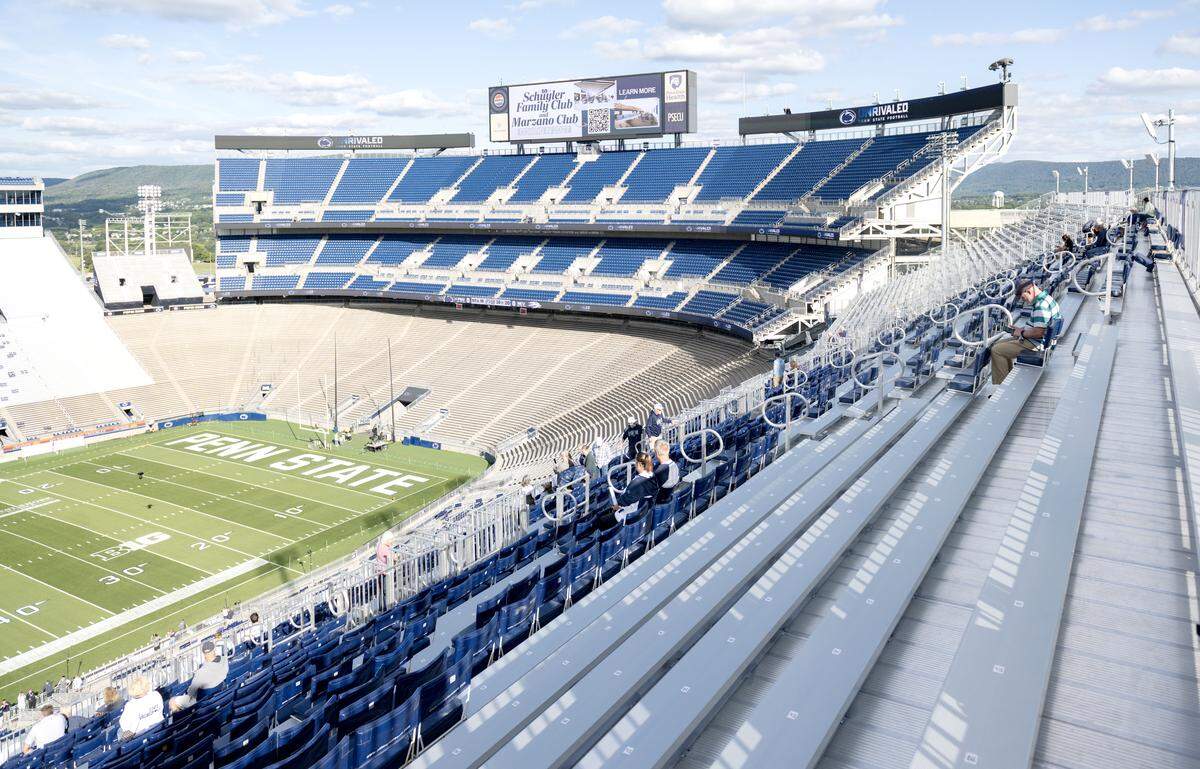 The view from the temporary stands on the west side of Beaver Stadium on Friday, Aug. 29, 2025.  