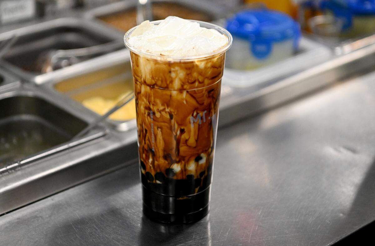 A black tiger milk tea from Mr. Wish in downtown State College on Monday, Nov. 21, 2022.