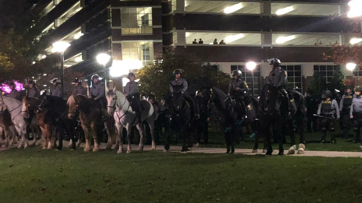 Penn State reimbursed four local police departments for security services provided the night of a canceled event featuring one of the founders of the Proud Boys. But the university has not cut a check for the 70 State Police employees on hand — and it won’t say why.