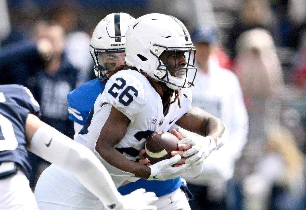 Penn State running back Cam Wallace during the Blue-White game on Saturday, April 13, 2024.