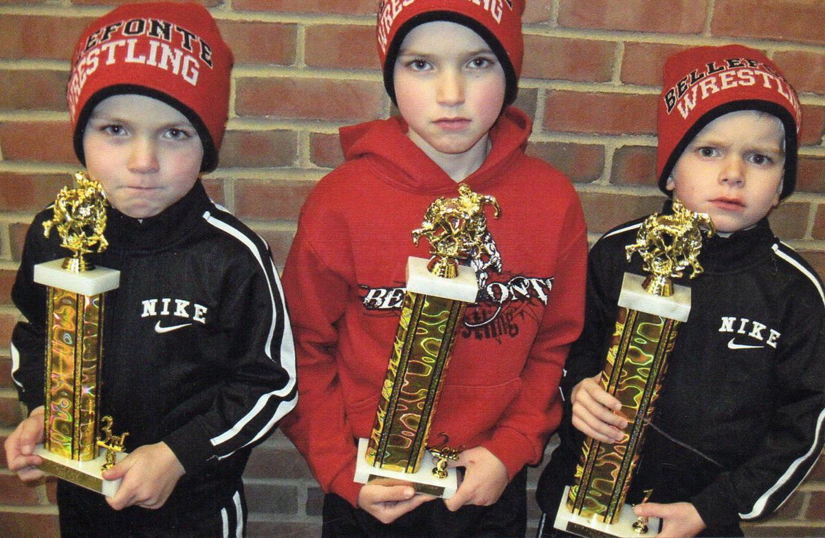 Bellefonte’s Long brothers, from left, Jackson, Gage and Wyatt, have wrestled since they were 5 years old. Now, the trio are a key part to the Red Raiders’ lineup on the mat.
