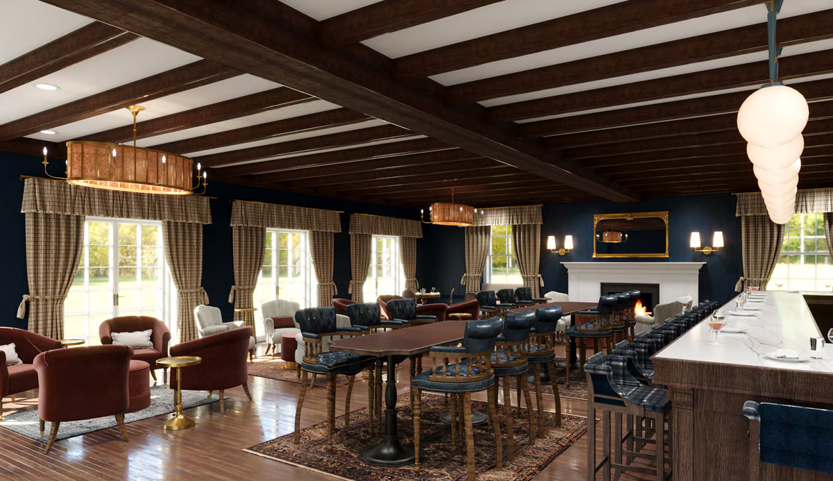 A rendering of the 1855 Lounge inside the newly renovated Nittany Lion Inn. 