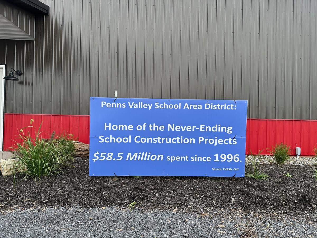 The group paid for and put up six 5-foot by 8-foot signs around Penns Valley.