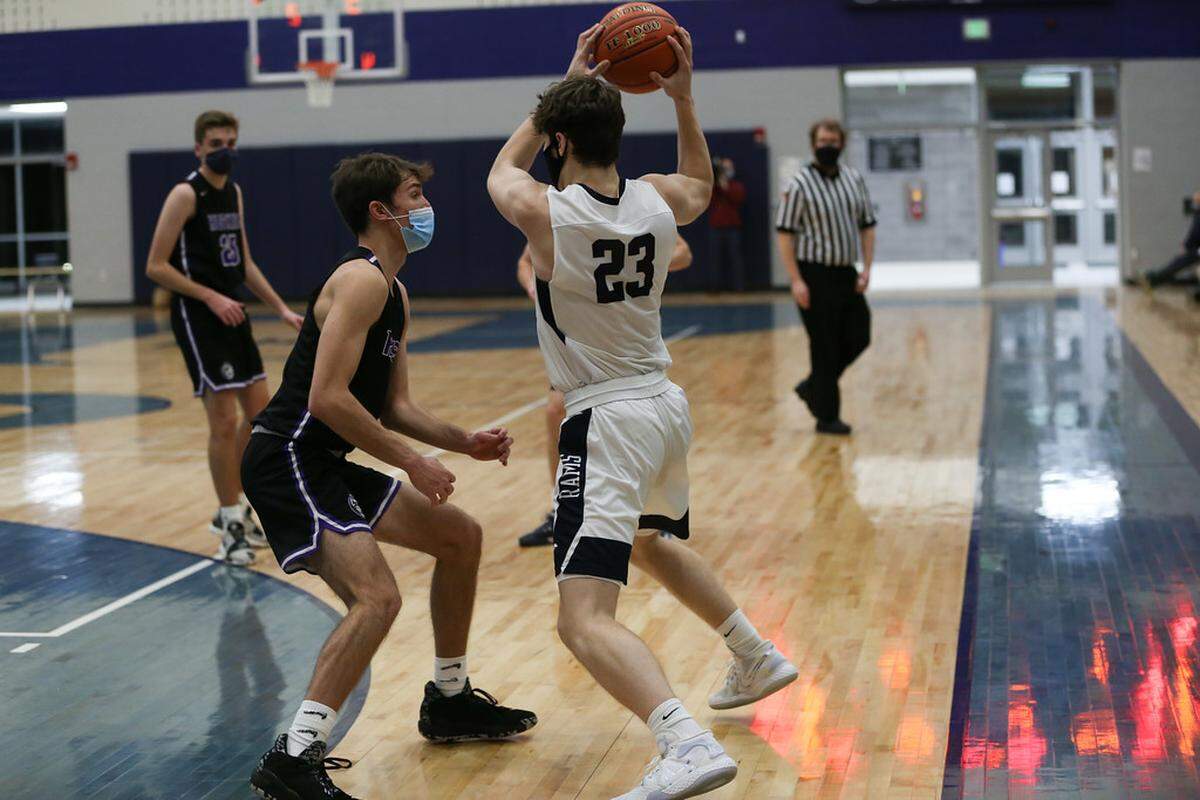 Penns Valley boys’ basketball’s Zach Braucht looks to make a pass against Mifflin County on Friday, Jan. 29, 2021.