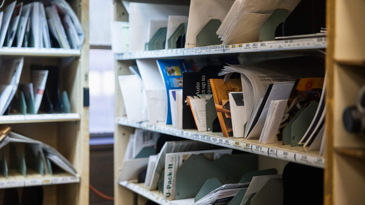 Sorted mail is seen in a U.S. Postal Service mail carrier station Tuesday, Jan. 13, 2026, in State College, Pa.