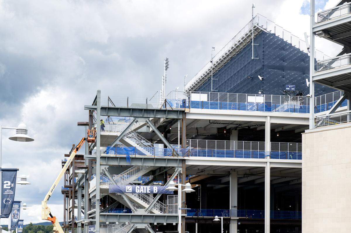 The west side of Beaver Stadium is pictured on Monday, Aug. 25, 2025.  