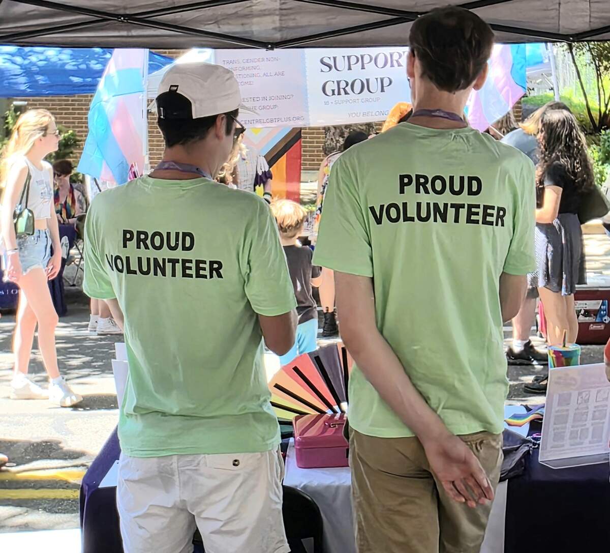 Volunteers work at State College Pride on Saturday, June 13, 2026.